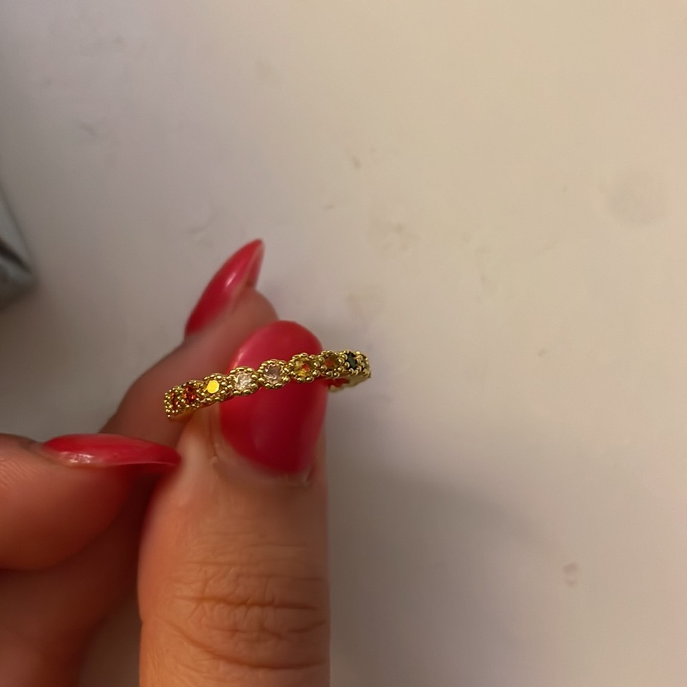 Multi Color Cubic Zirconia Ring